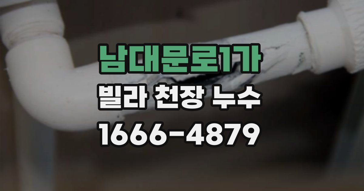 남대문로1가 빌라 천장 누수