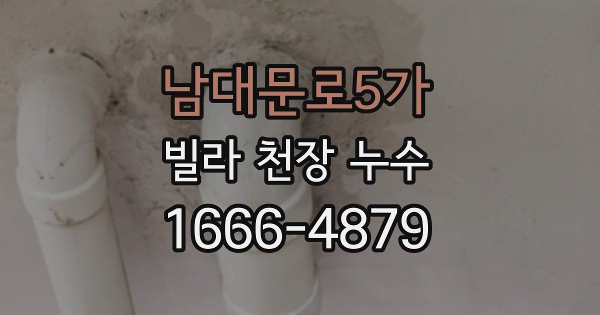 남대문로5가 빌라 천장 누수