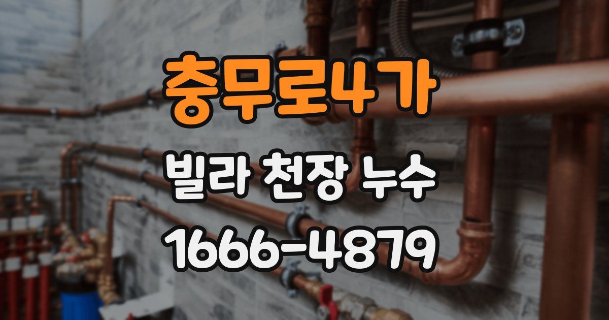 충무로4가 빌라 천장 누수