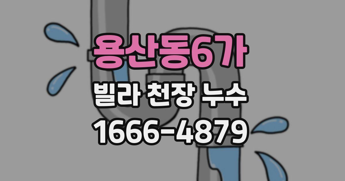 용산동6가 빌라 천장 누수