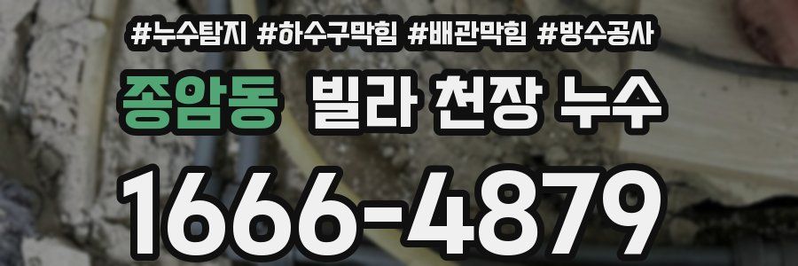 종암동 빌라 천장 누수