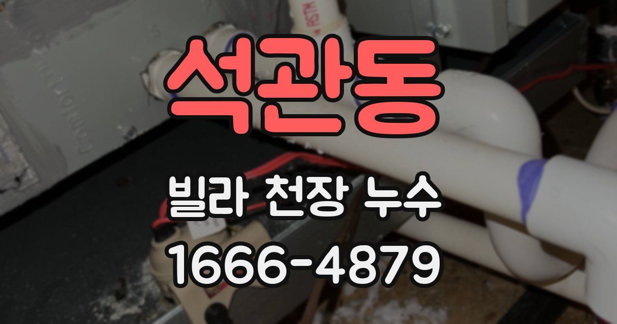 석관동 빌라 천장 누수
