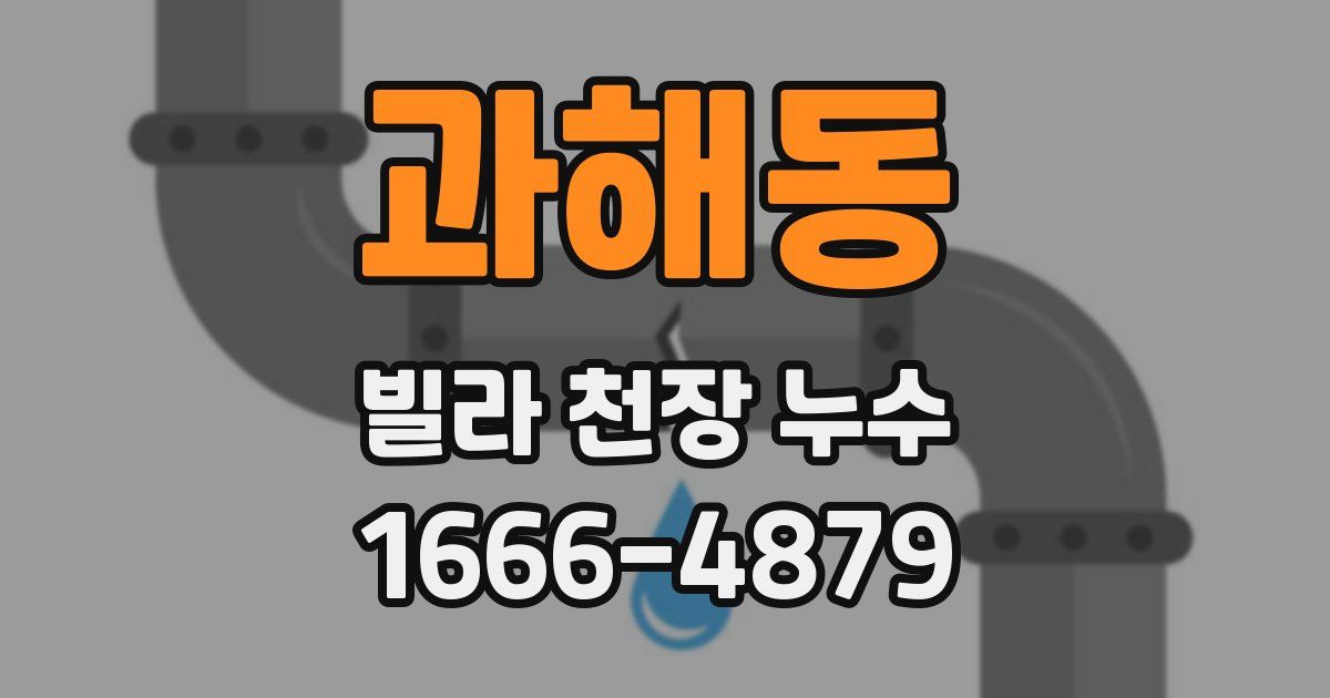 과해동 빌라 천장 누수