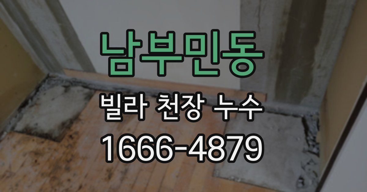 남부민동 빌라 천장 누수