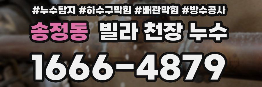 송정동 빌라 천장 누수