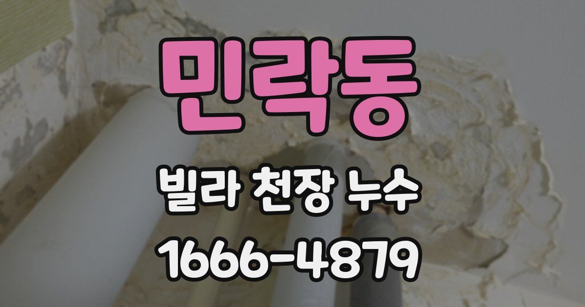 민락동 빌라 천장 누수