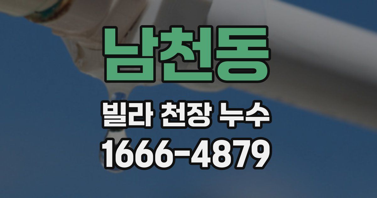 남천동 빌라 천장 누수