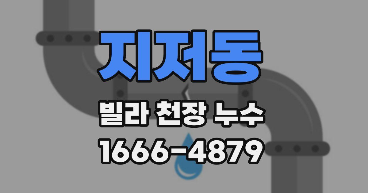 지저동 빌라 천장 누수