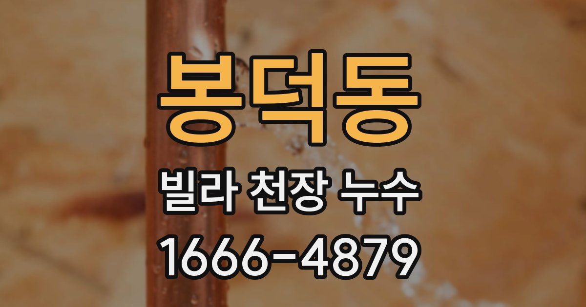 봉덕동 빌라 천장 누수