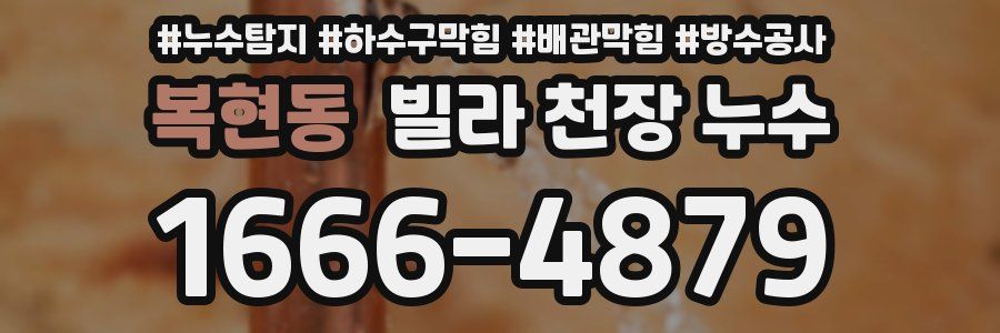 복현동 빌라 천장 누수