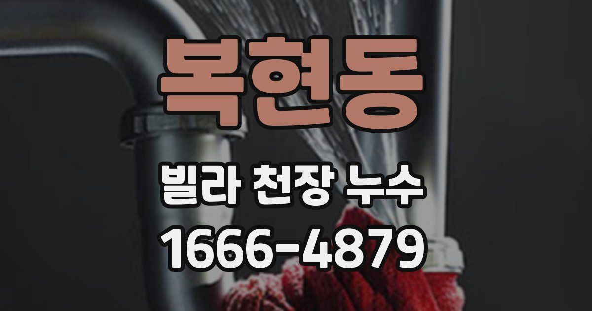 복현동 빌라 천장 누수