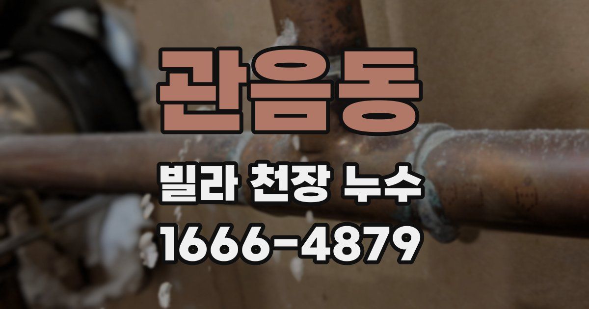 관음동 빌라 천장 누수