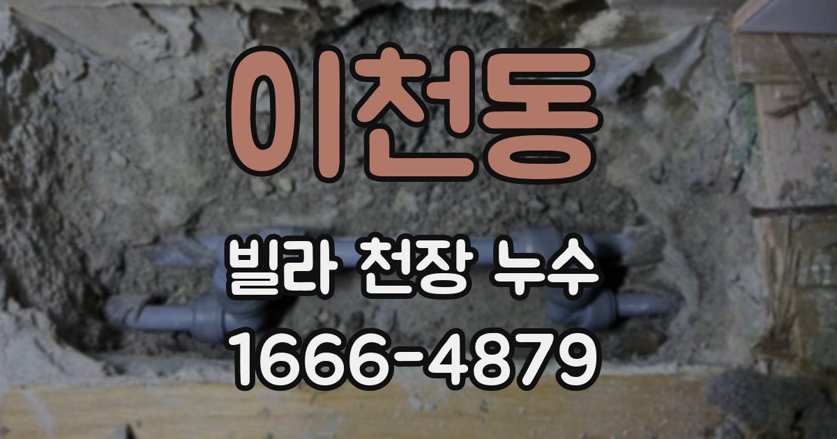이천동 빌라 천장 누수