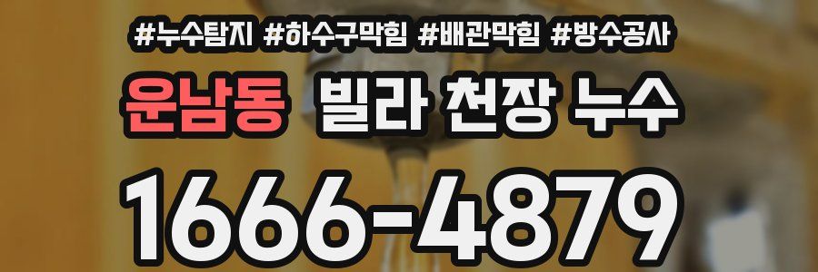 운남동 빌라 천장 누수