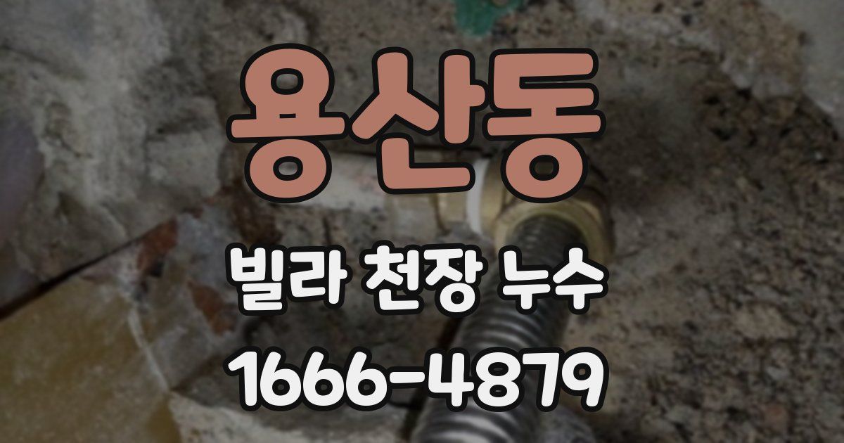 용산동 빌라 천장 누수