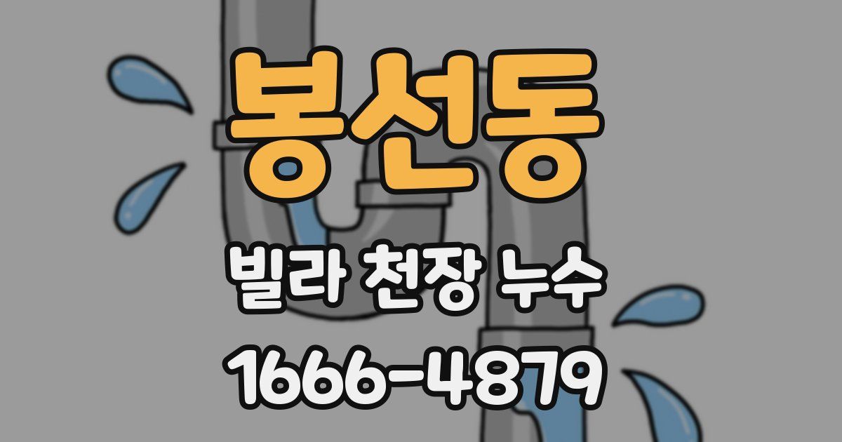 봉선동 빌라 천장 누수