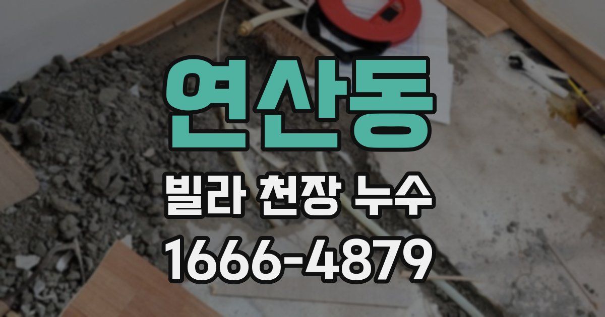 연산동 빌라 천장 누수
