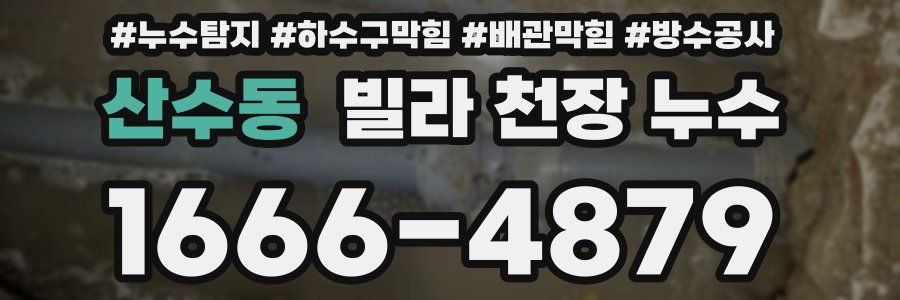 산수동 빌라 천장 누수