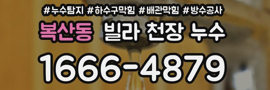 복산동 빌라 천장 누수
