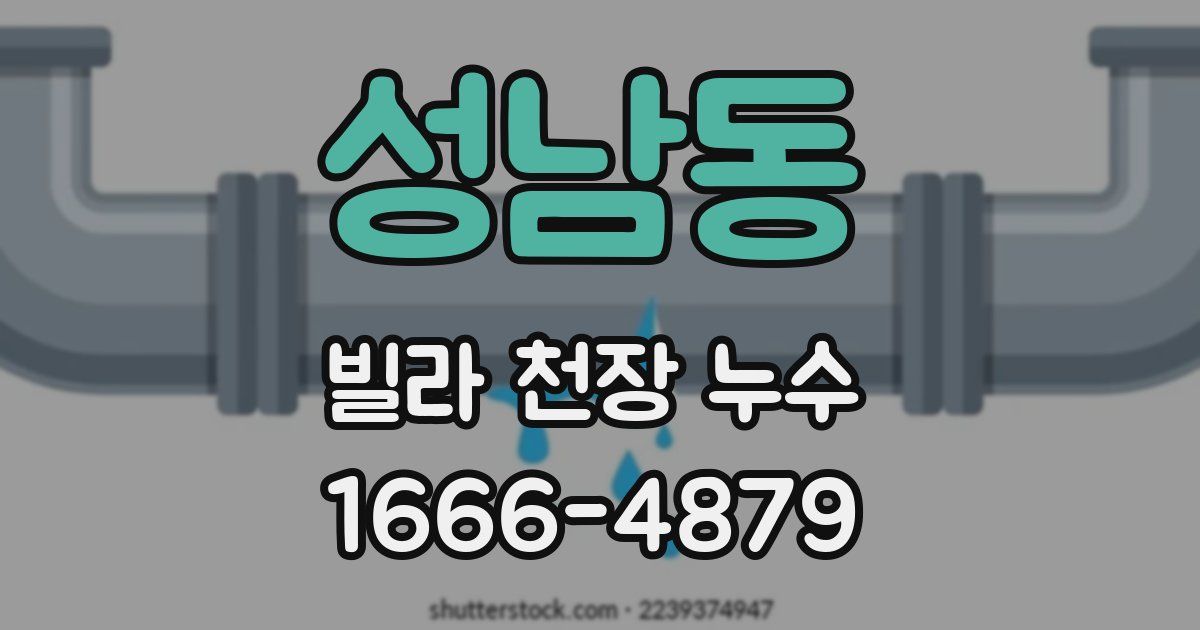 성남동 빌라 천장 누수