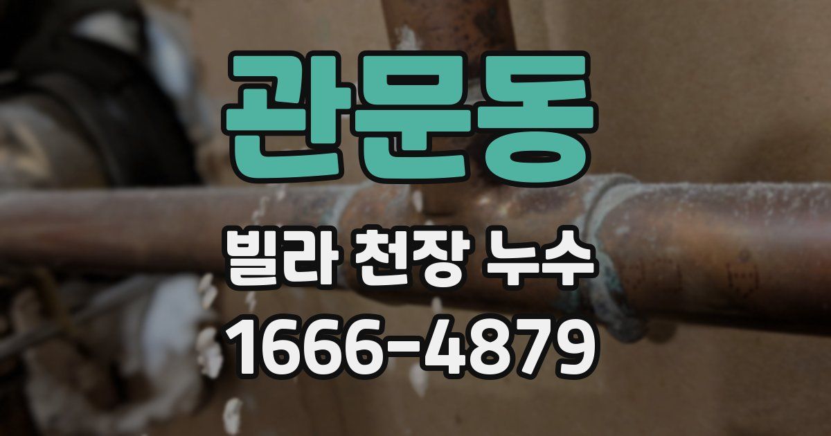 관문동 빌라 천장 누수