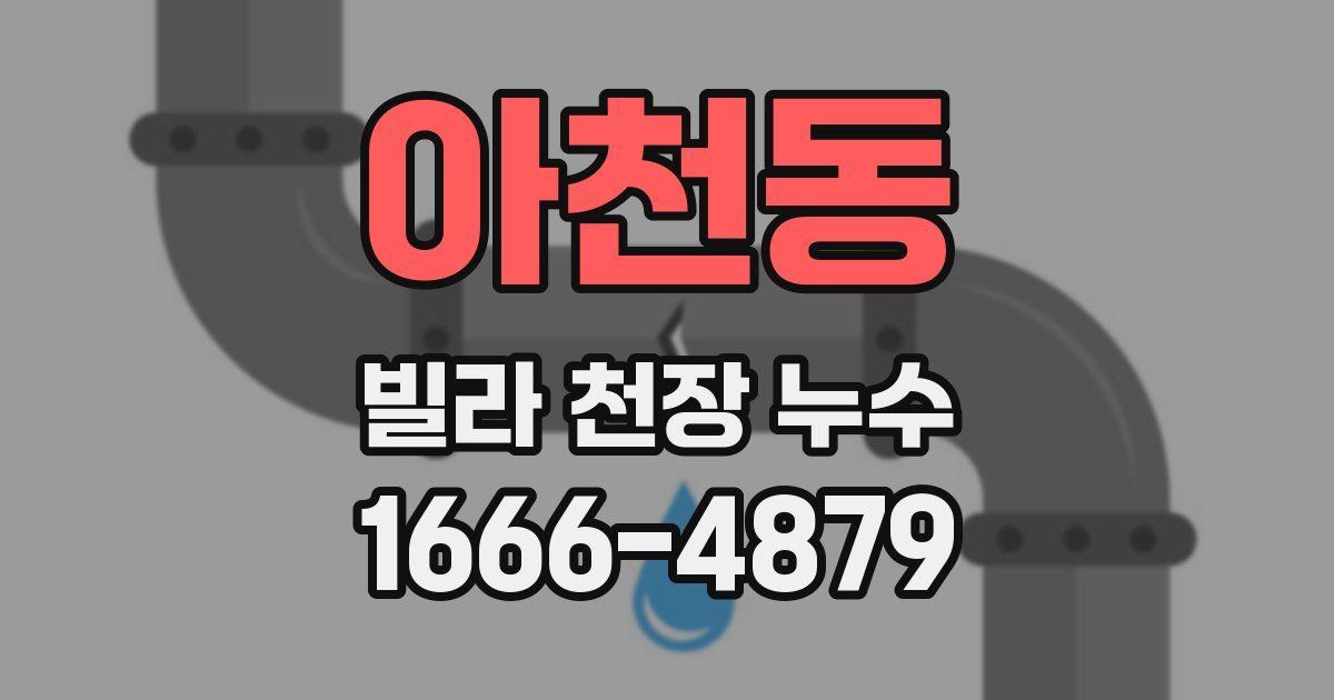 아천동 빌라 천장 누수