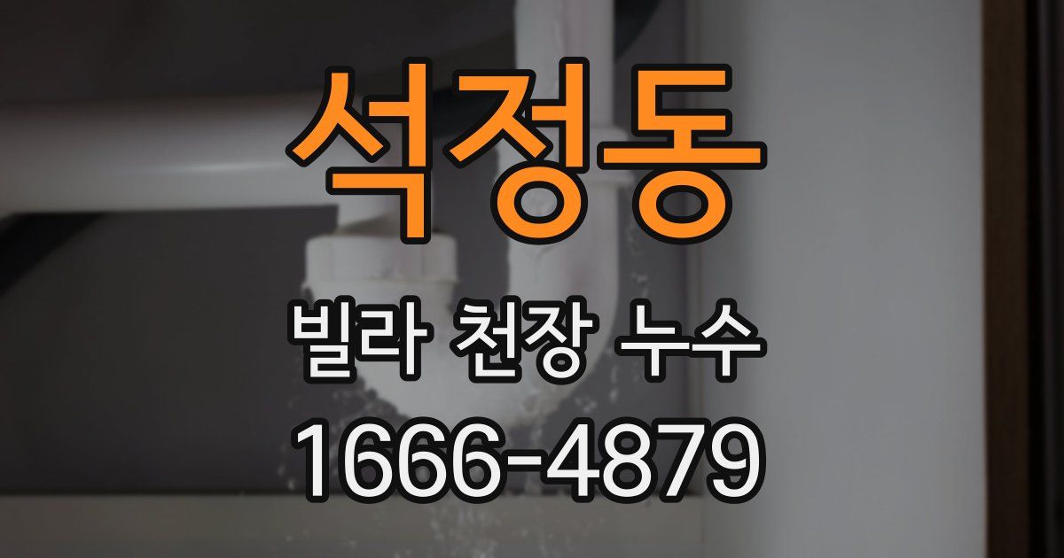 석정동 빌라 천장 누수