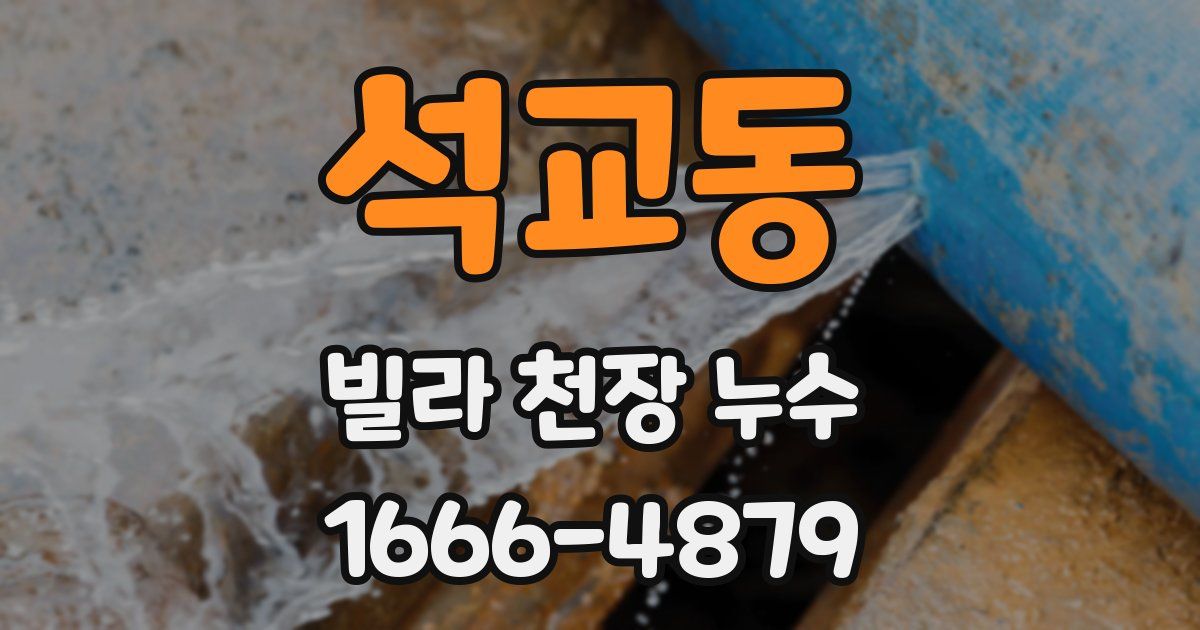 석교동 빌라 천장 누수