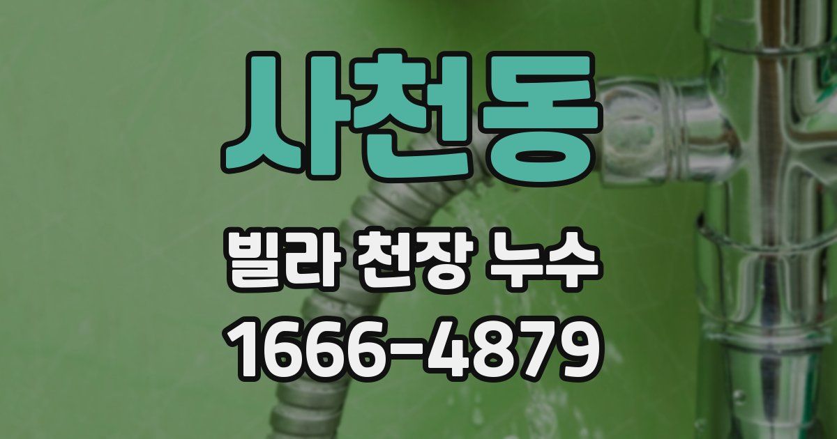 사천동 빌라 천장 누수