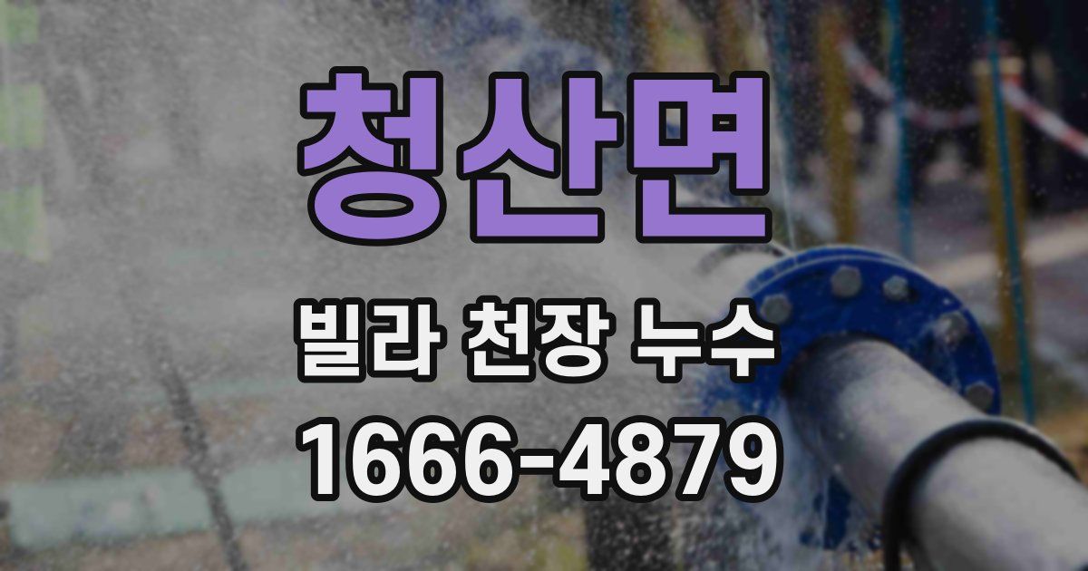 청산면 빌라 천장 누수