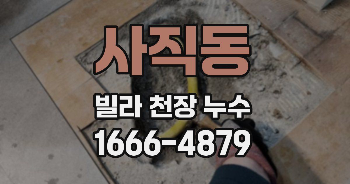 사직동 빌라 천장 누수