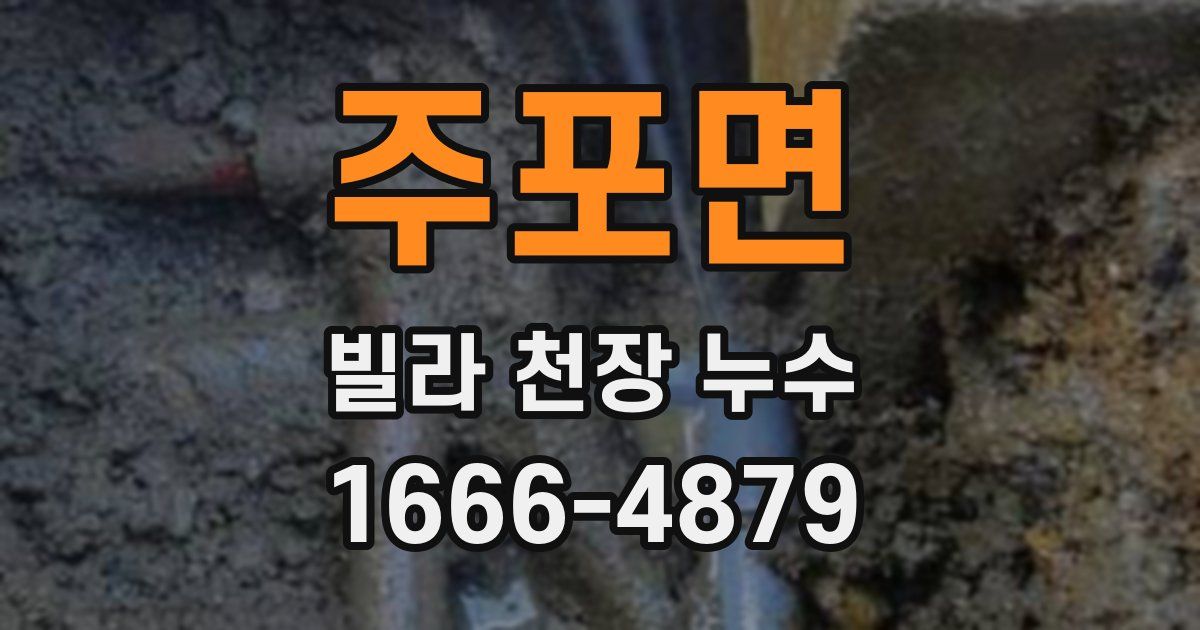 주포면 빌라 천장 누수
