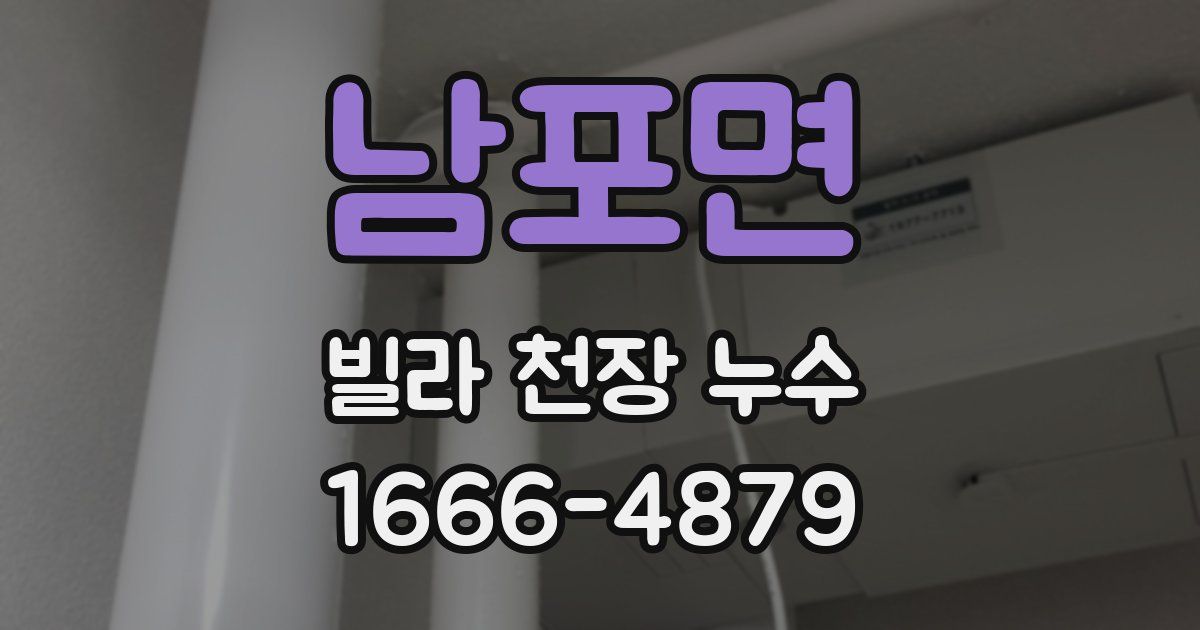 남포면 빌라 천장 누수