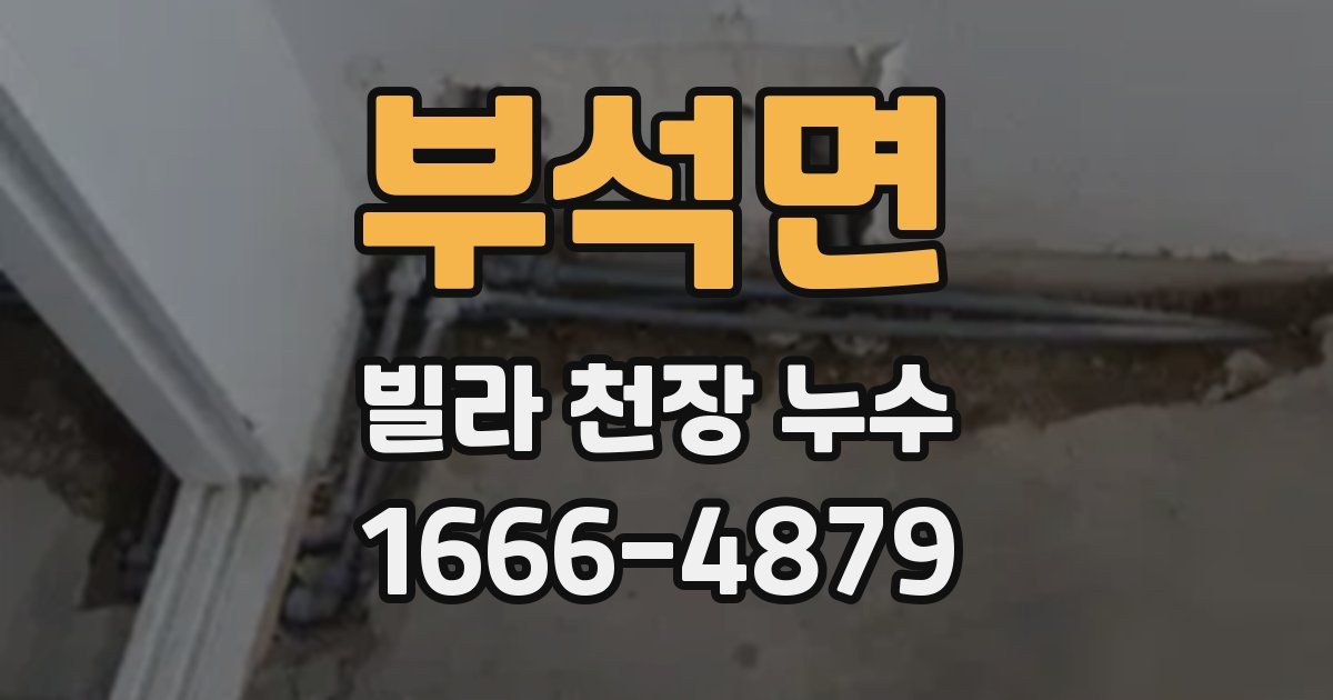 부석면 빌라 천장 누수