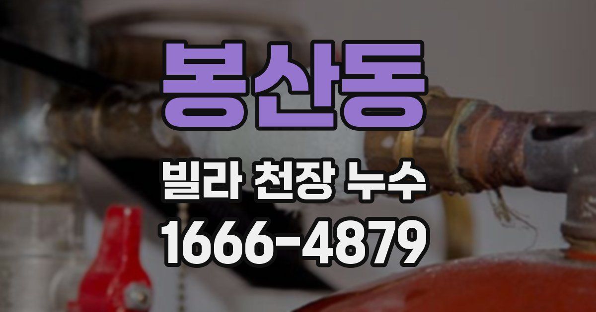 봉산동 빌라 천장 누수
