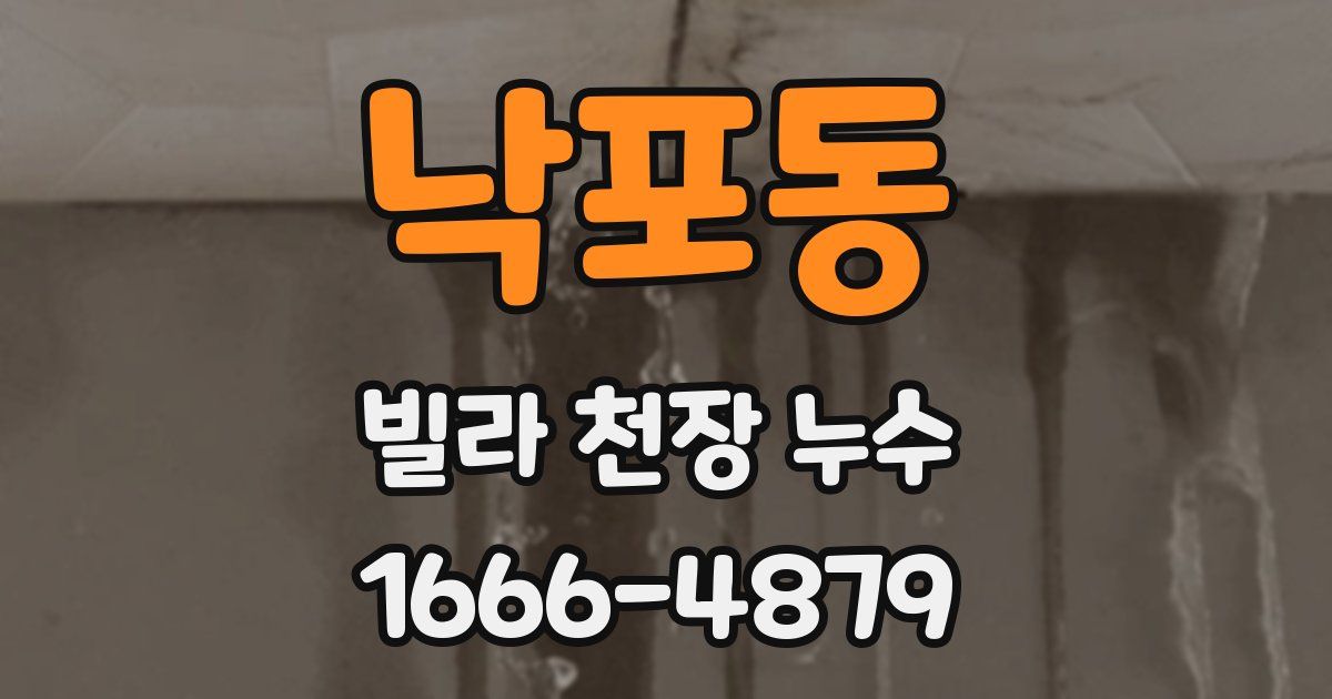 낙포동 빌라 천장 누수