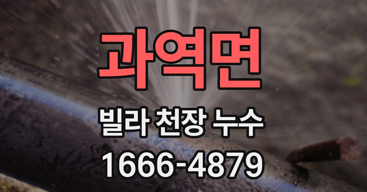 과역면 빌라 천장 누수