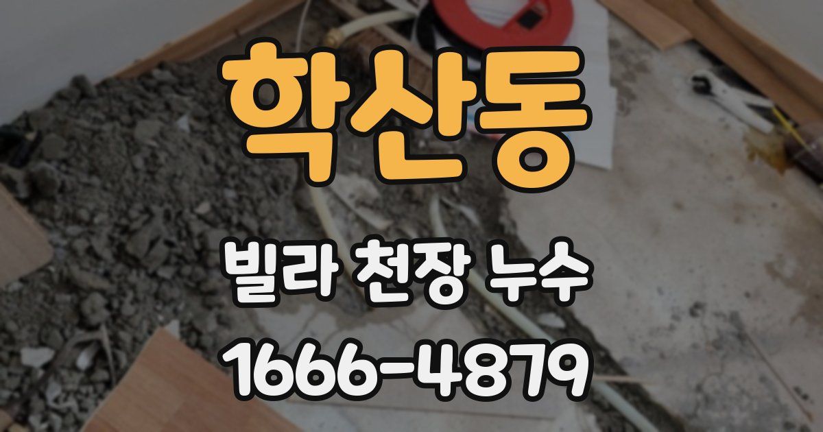 학산동 빌라 천장 누수