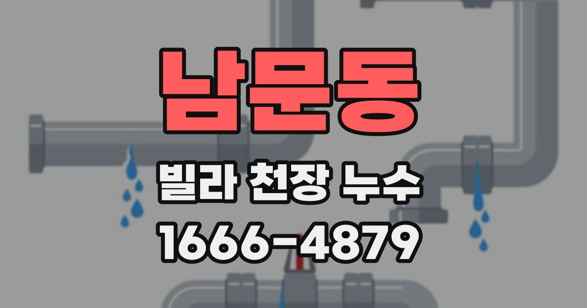 남문동 빌라 천장 누수