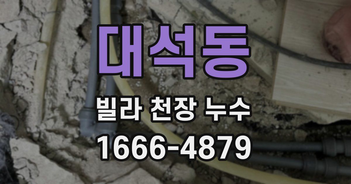 대석동 빌라 천장 누수