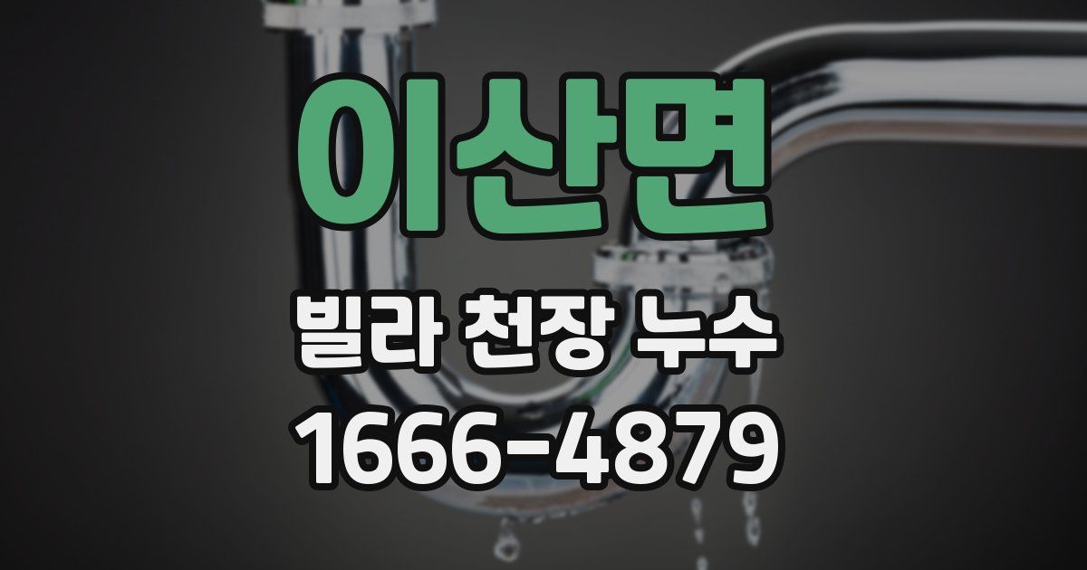이산면 빌라 천장 누수