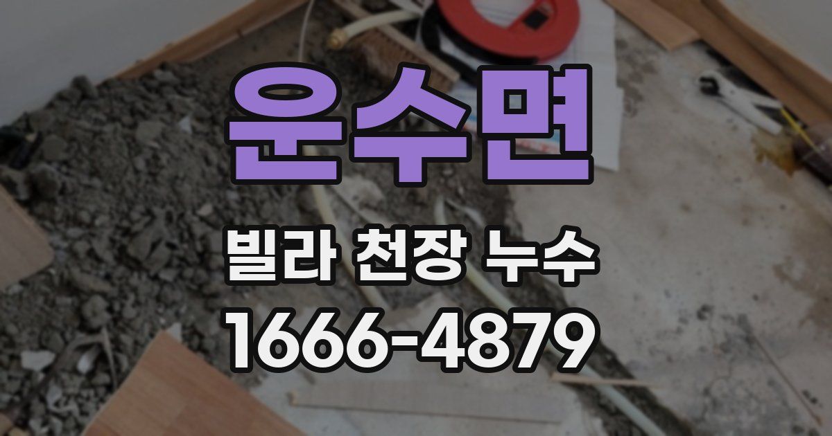 운수면 빌라 천장 누수