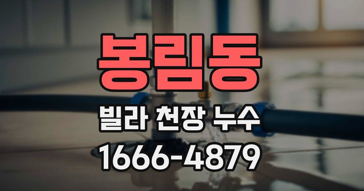 봉림동 빌라 천장 누수