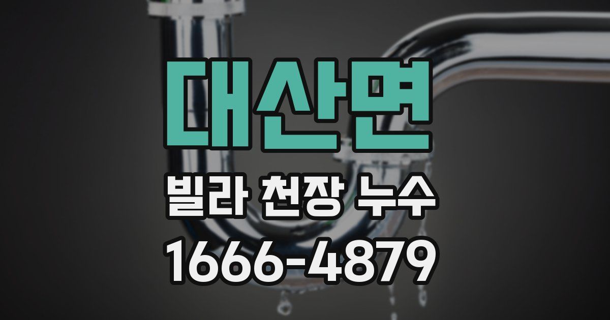 대산면 빌라 천장 누수