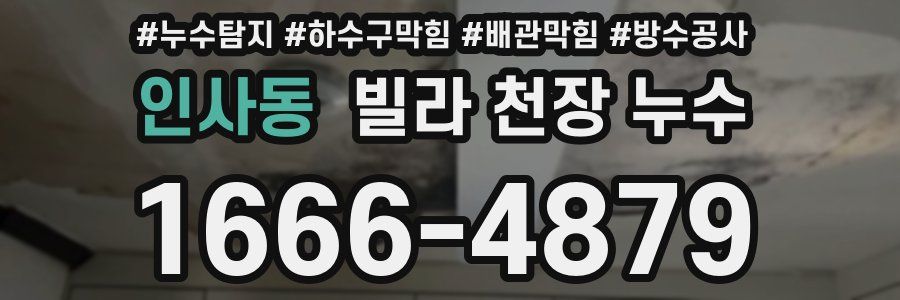 인사동 빌라 천장 누수