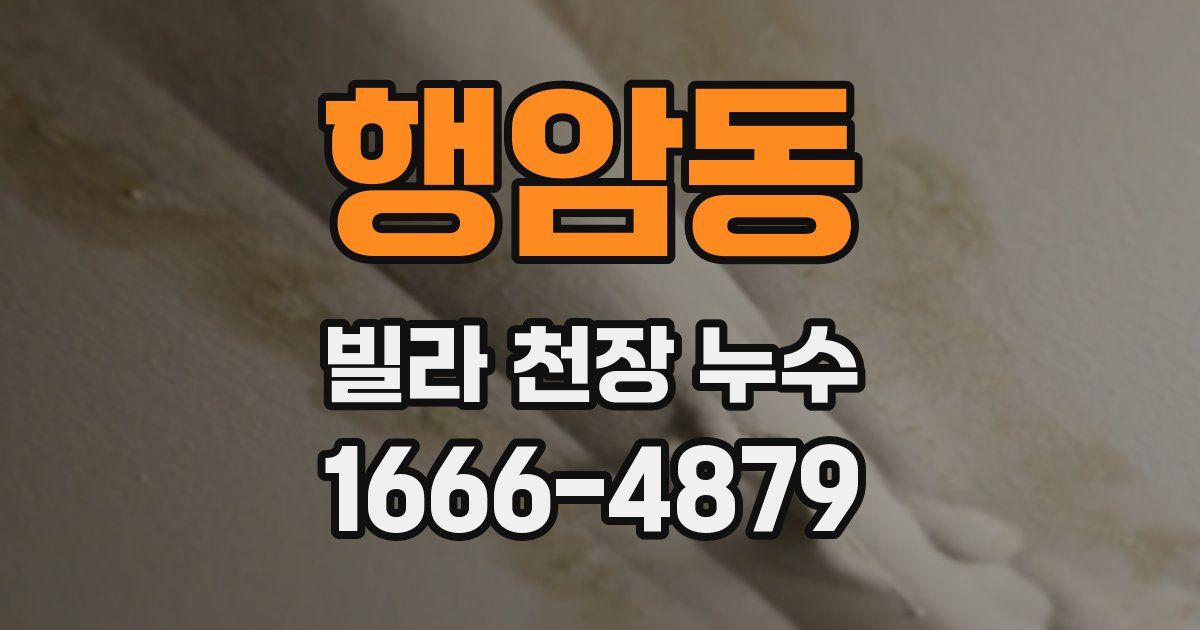 행암동 빌라 천장 누수