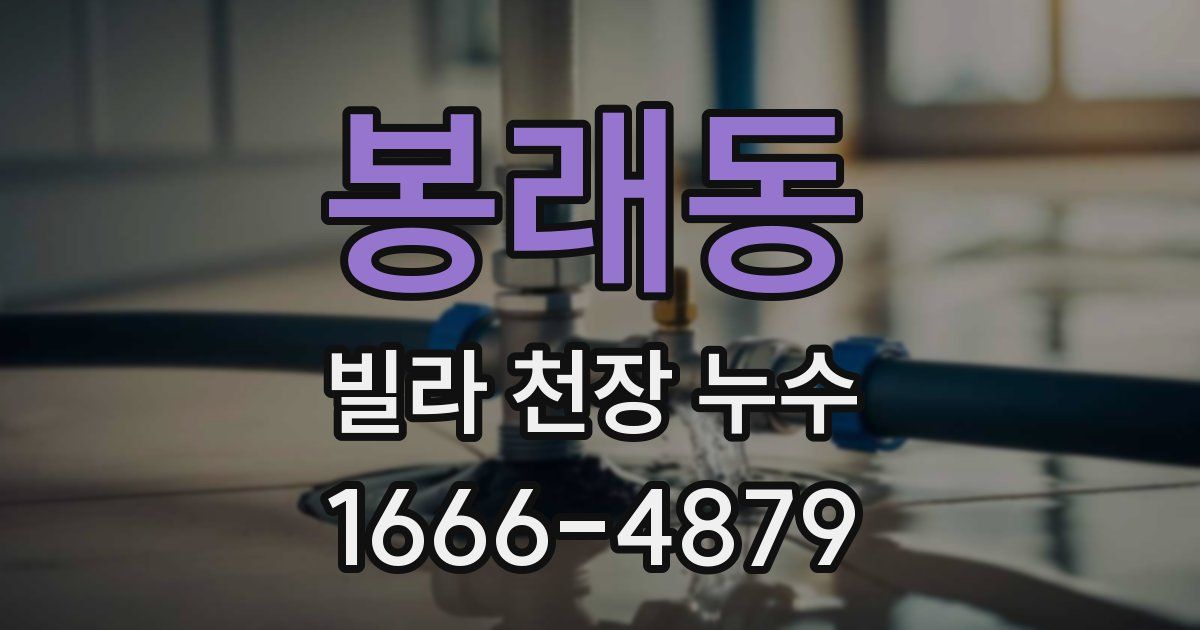 봉래동 빌라 천장 누수