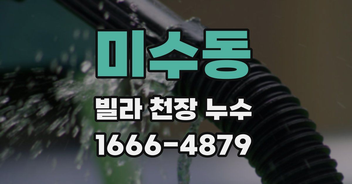 미수동 빌라 천장 누수
