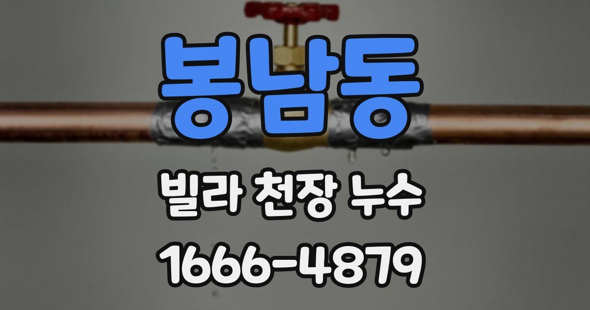 봉남동 빌라 천장 누수