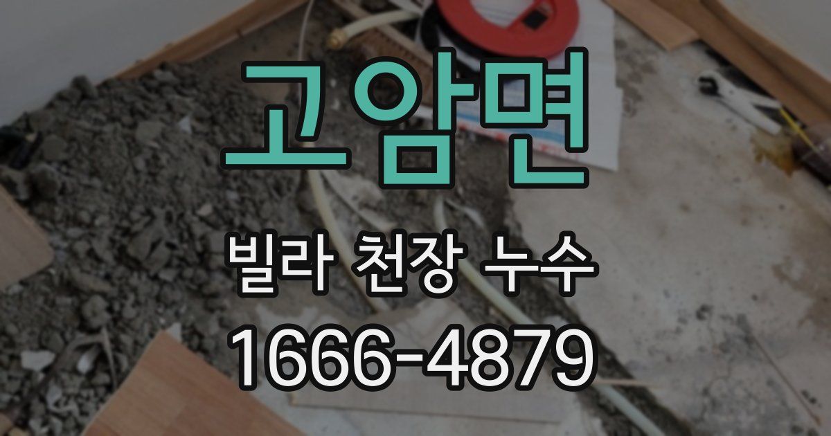 고암면 빌라 천장 누수